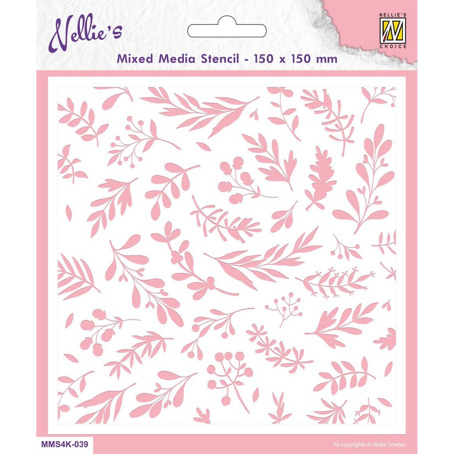 Le choix de Nellie • pochoir format a6 fond de Noël branches baies