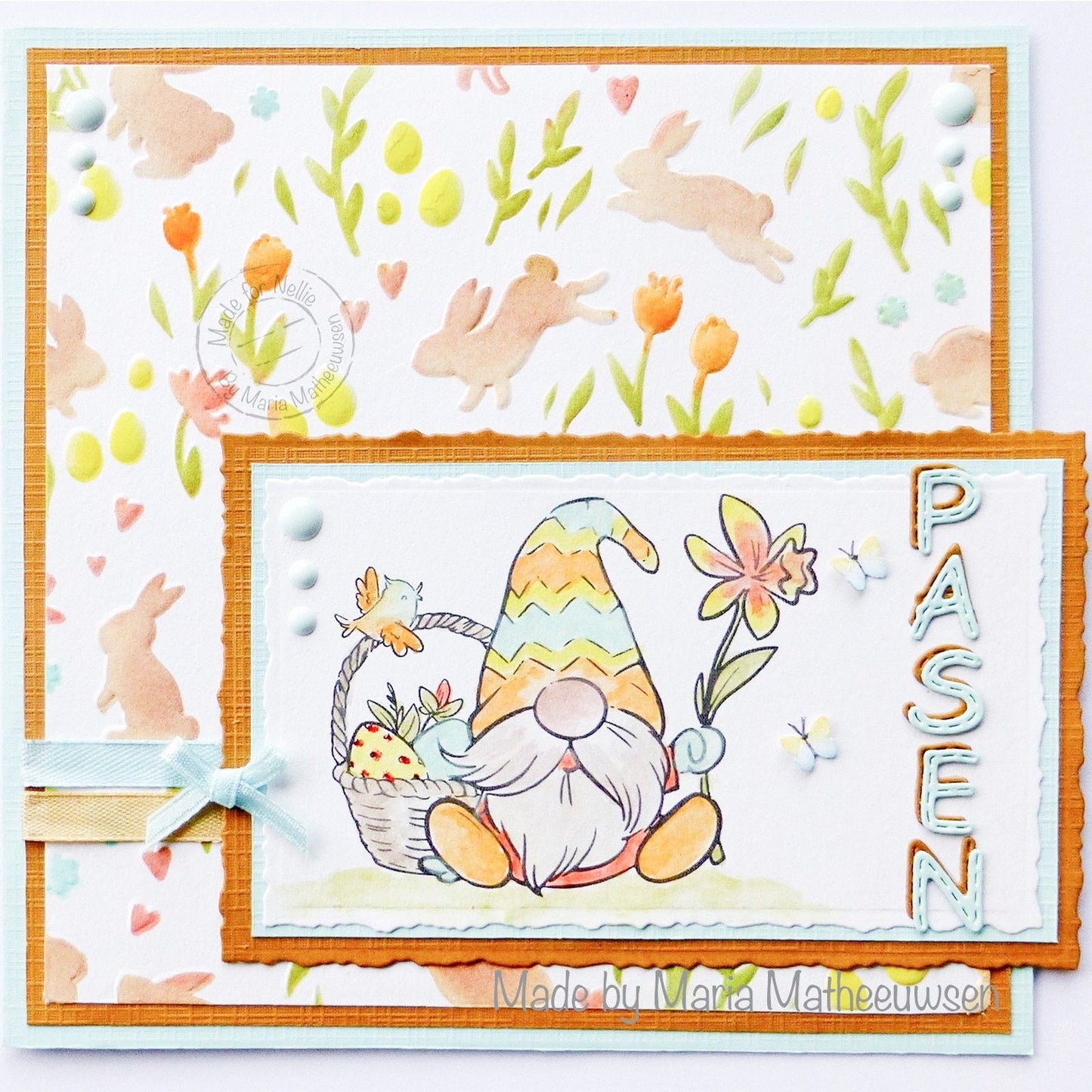 Le choix de Nellie • pochoir 15x15cm fond lapins tulipes