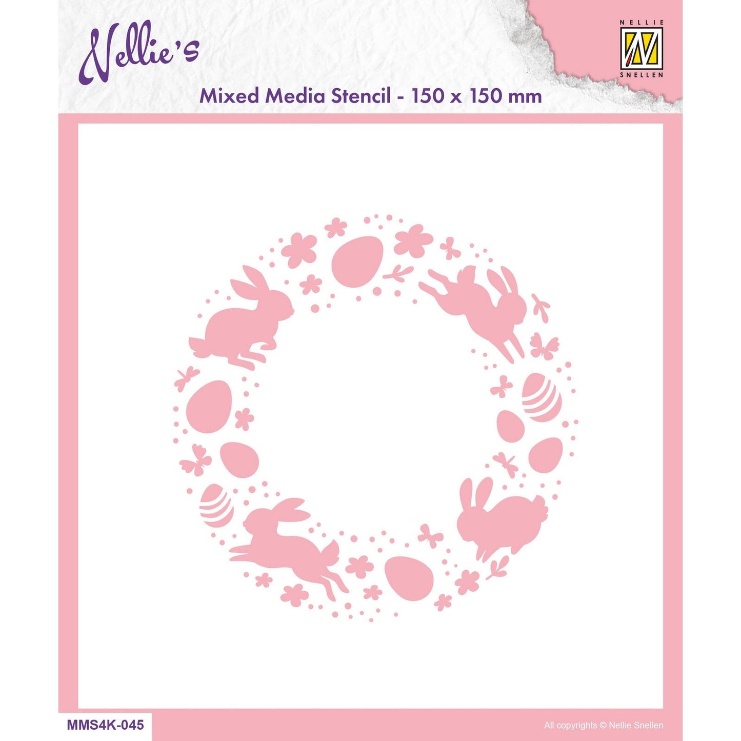 Le choix de Nellie • pochoir 15x15cm couronne de Pâques