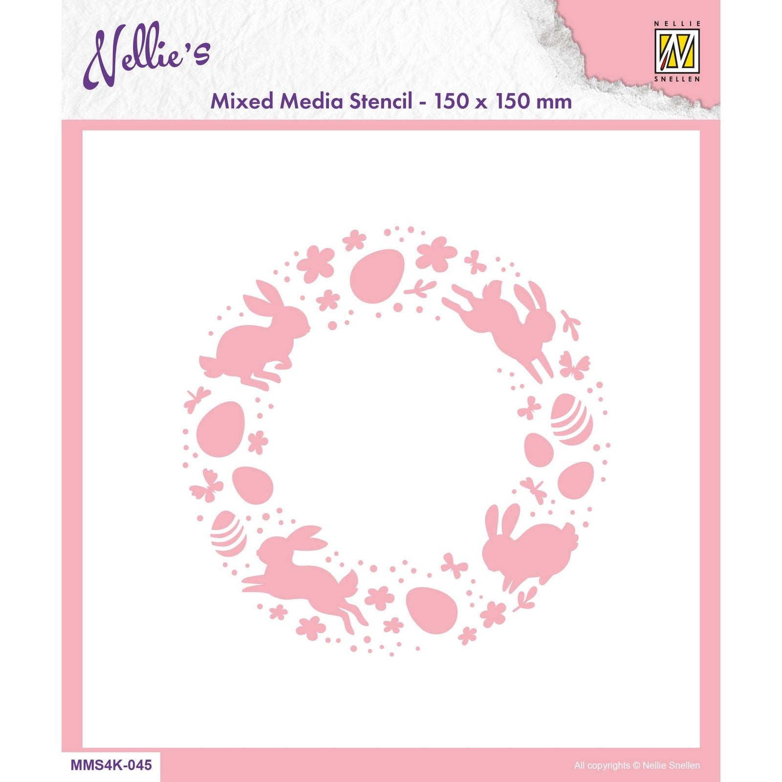 Le choix de Nellie • pochoir 15x15cm couronne de Pâques