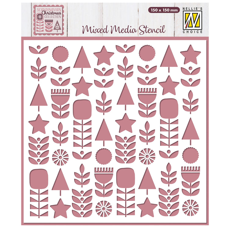 Le choix de Nellie • gabarit fleurs scandinaves 15x15cm