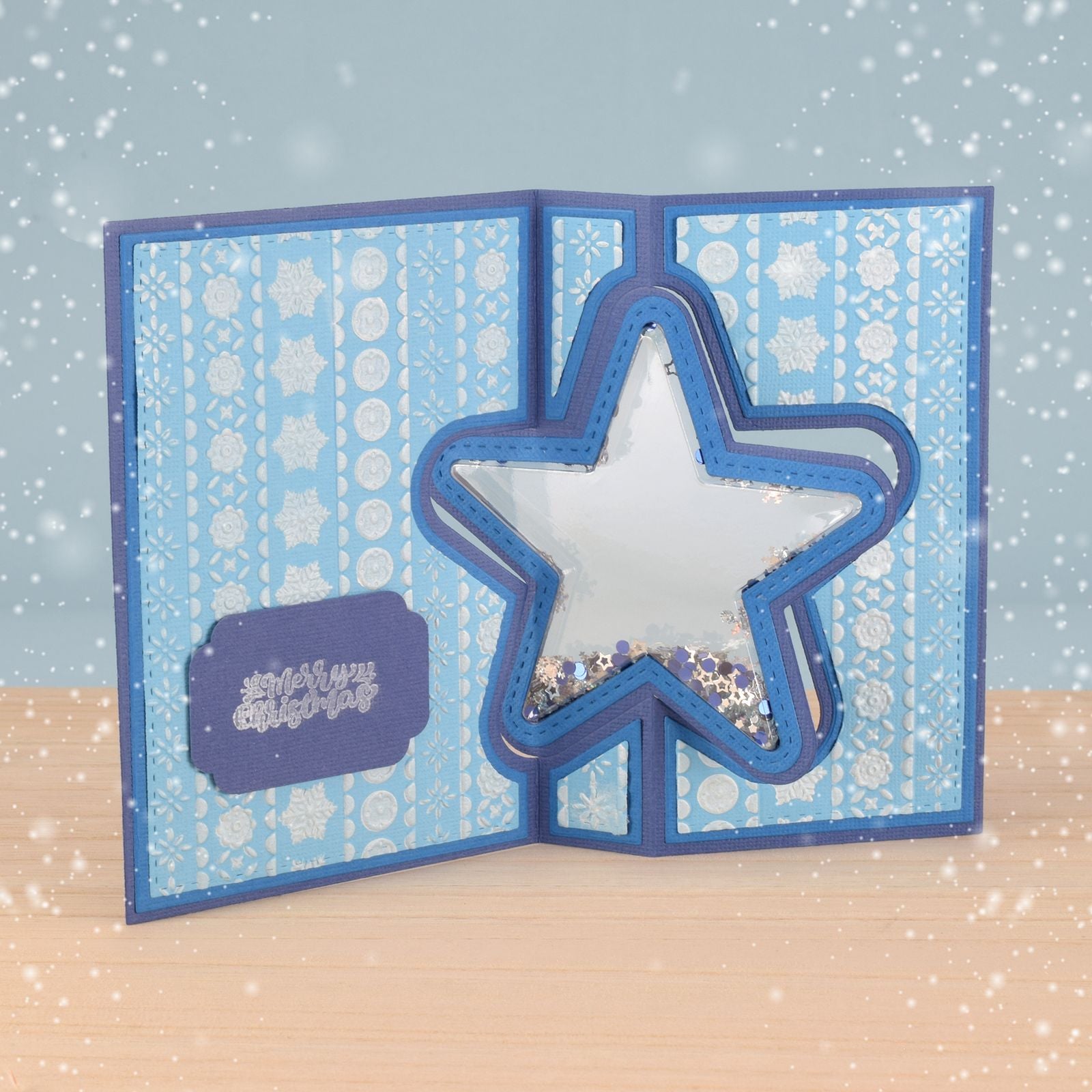 Le choix de Nellie • gabarit fleurs scandinaves neige 15x15cm