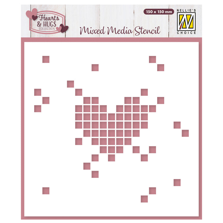 Le choix de Nellie • pochoir pixel coeur 15x15cm
