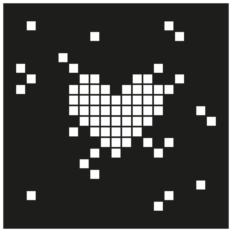 Le choix de Nellie • pochoir pixel coeur 15x15cm
