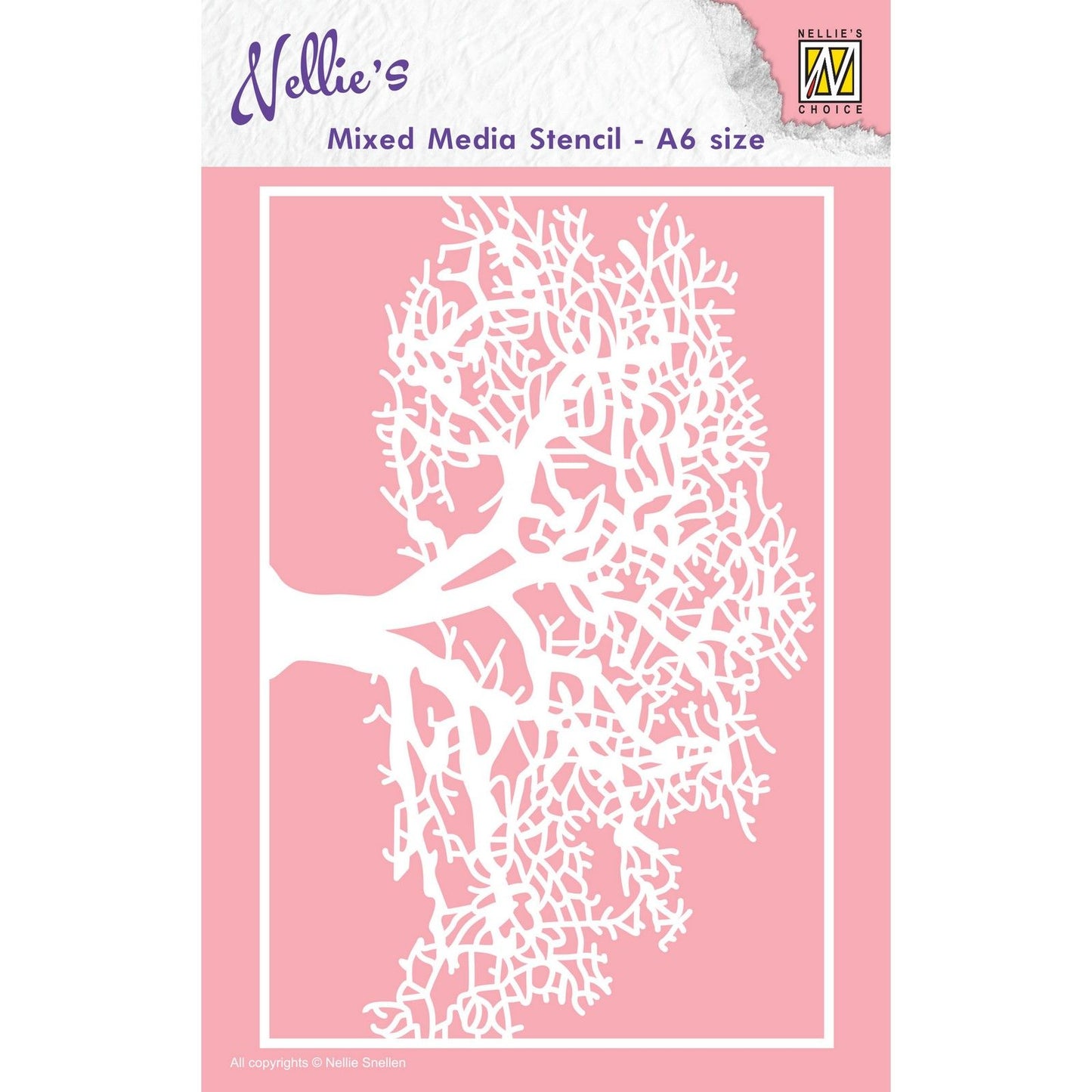 Le choix de Nellie • arbre au pochoir technique mixte a6
