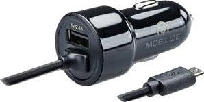 Mobilize Chargeur voiture USB double 4800ma + câble micro USB noir 1m - 9540125