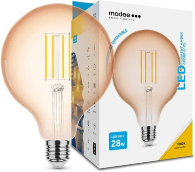Modee Globe LED G125 E27 4-28W 1800K Filament Ambre Intensité Variable - LED7490