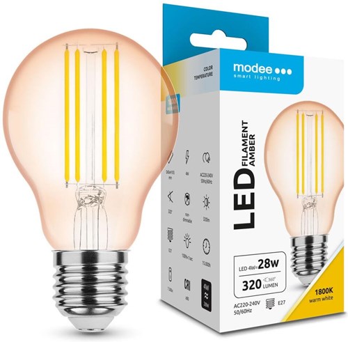 Modee led verre e27 4-33w 1800k filament ambre - led7442