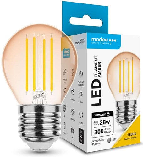 Modee boule led e27 4-28w 1800k filament ambre dimmable - led7430