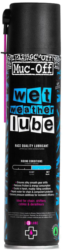 Aérosol lubrifiant pour temps humide Muc-off 400 ml