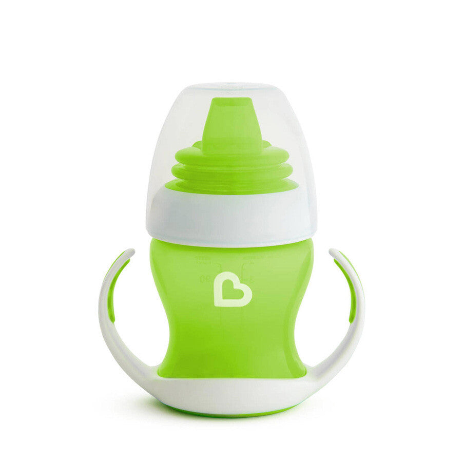 Gobelet de transition Munchkin - gobelet doux - gobelet de transition - gobelet anti-fuite pour bébés - à partir de 4 mois - 118 ml - vert - gobelet à boire
