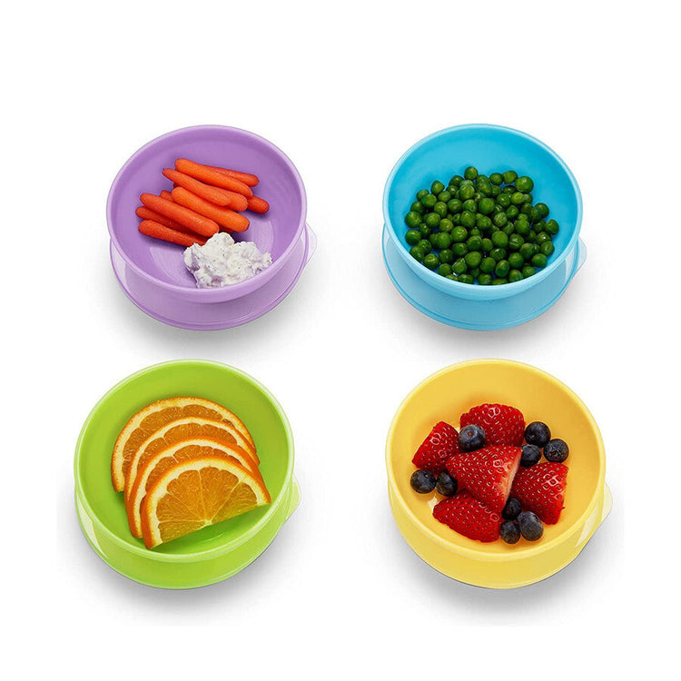Munchkin set de vaisselle pour enfants love-a-bowls - set de vaisselle 10 pièces pour enfants - 4 bols, 2 cuillères et 4 couvercles - vaisselle pour enfants - à partir de 4 mois - passe au lave-vaisselle - passe au micro-ondes