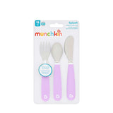 Munchkin couverts pour enfants - set de couverts pour tout-petits splash - fourchette, couteau et cuillère - lot de 3 - set de couverts pour enfants - couleur violet - à partir de 18 mois - afbeelding 2