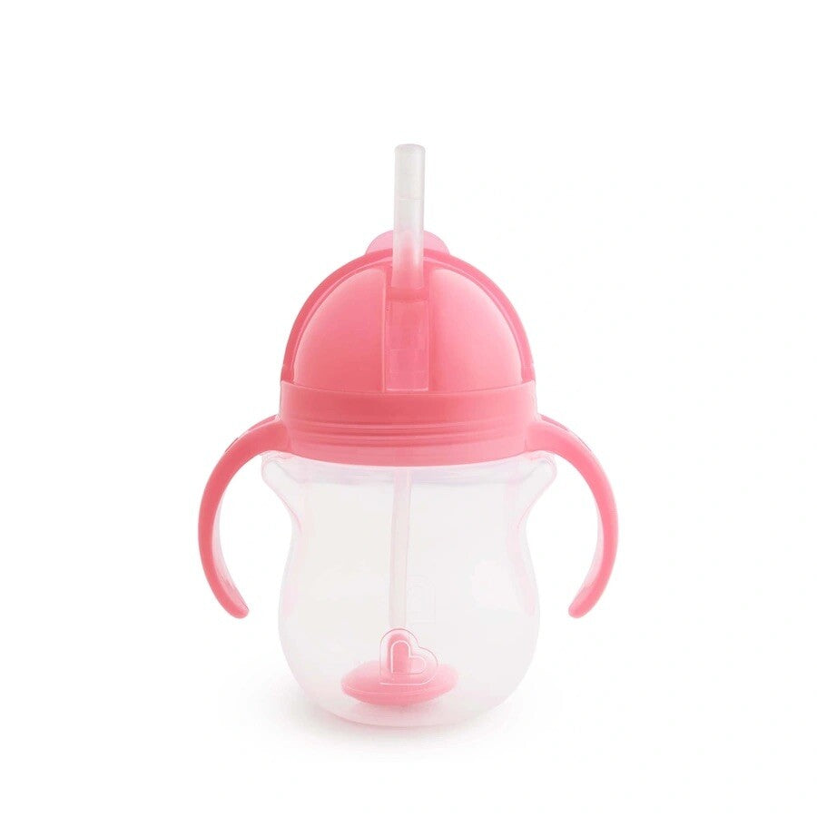 Munchkin tip sip gobelet avec paille anti-déversement - gobelet avec paille - passe au lave-vaisselle - à partir de 6 mois - 207 ml - rose - gobelet avec paille