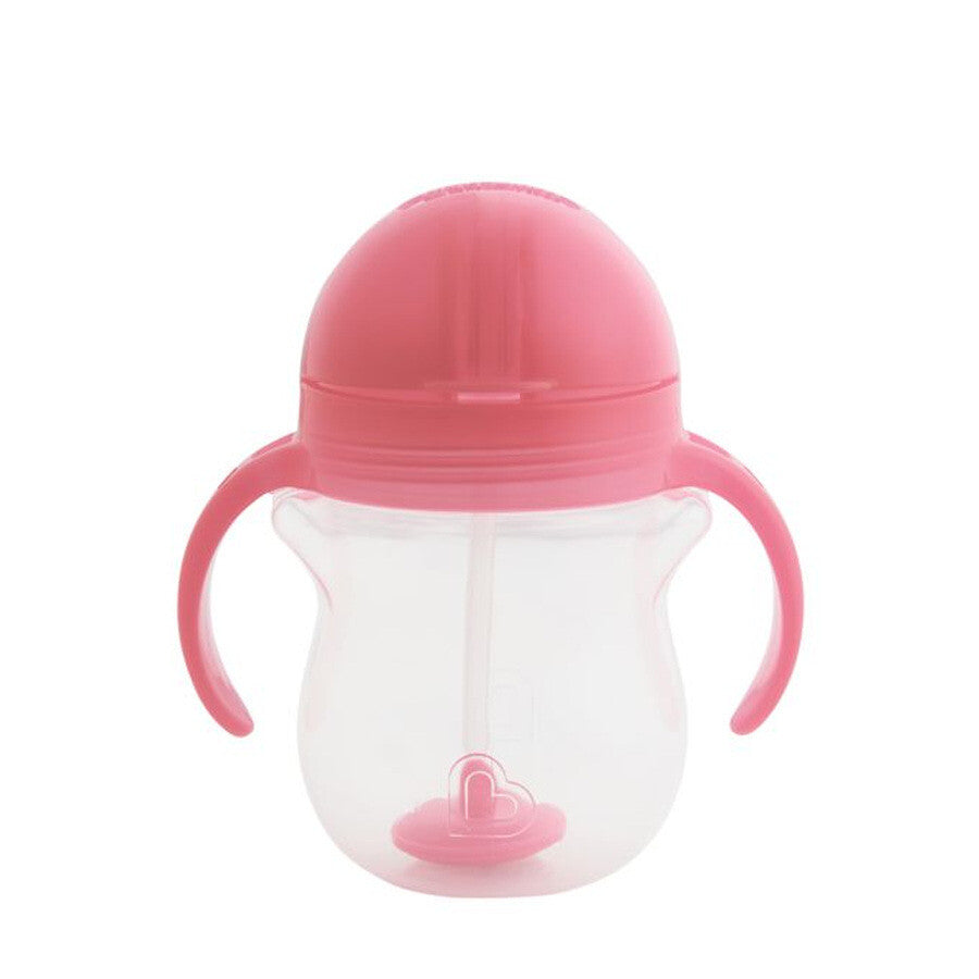 Munchkin tip sip gobelet avec paille anti-déversement - gobelet avec paille - passe au lave-vaisselle - à partir de 6 mois - 207 ml - rose - gobelet avec paille
