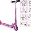 Muuwmi 2 roues Kinderstep pliable frein à pied rose violet