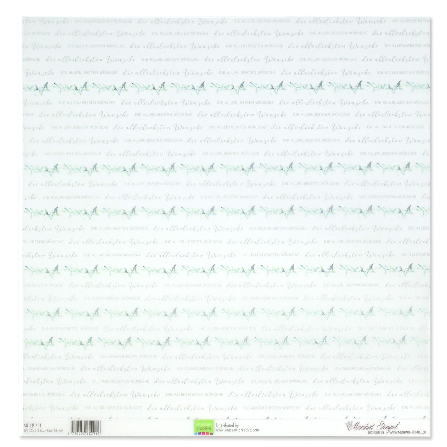 Timbre Mundart • papier vélin texte allemand die allerliebsten wünsche