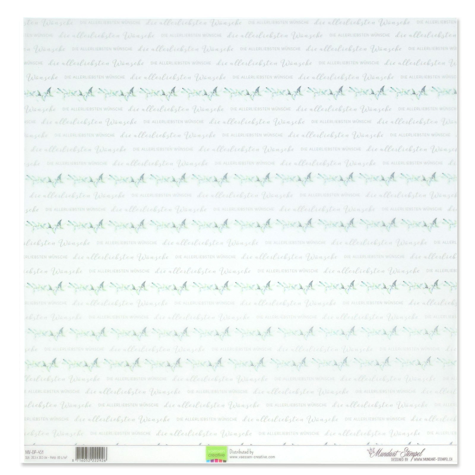 Timbre Mundart • papier vélin texte allemand die allerliebsten wünsche