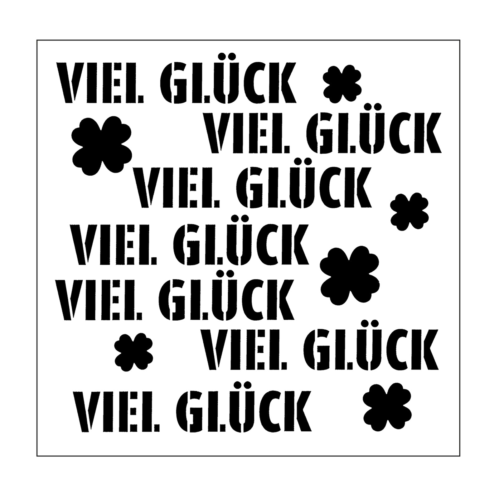 Timbre Mundart • pochoir texte allemand tombé glück