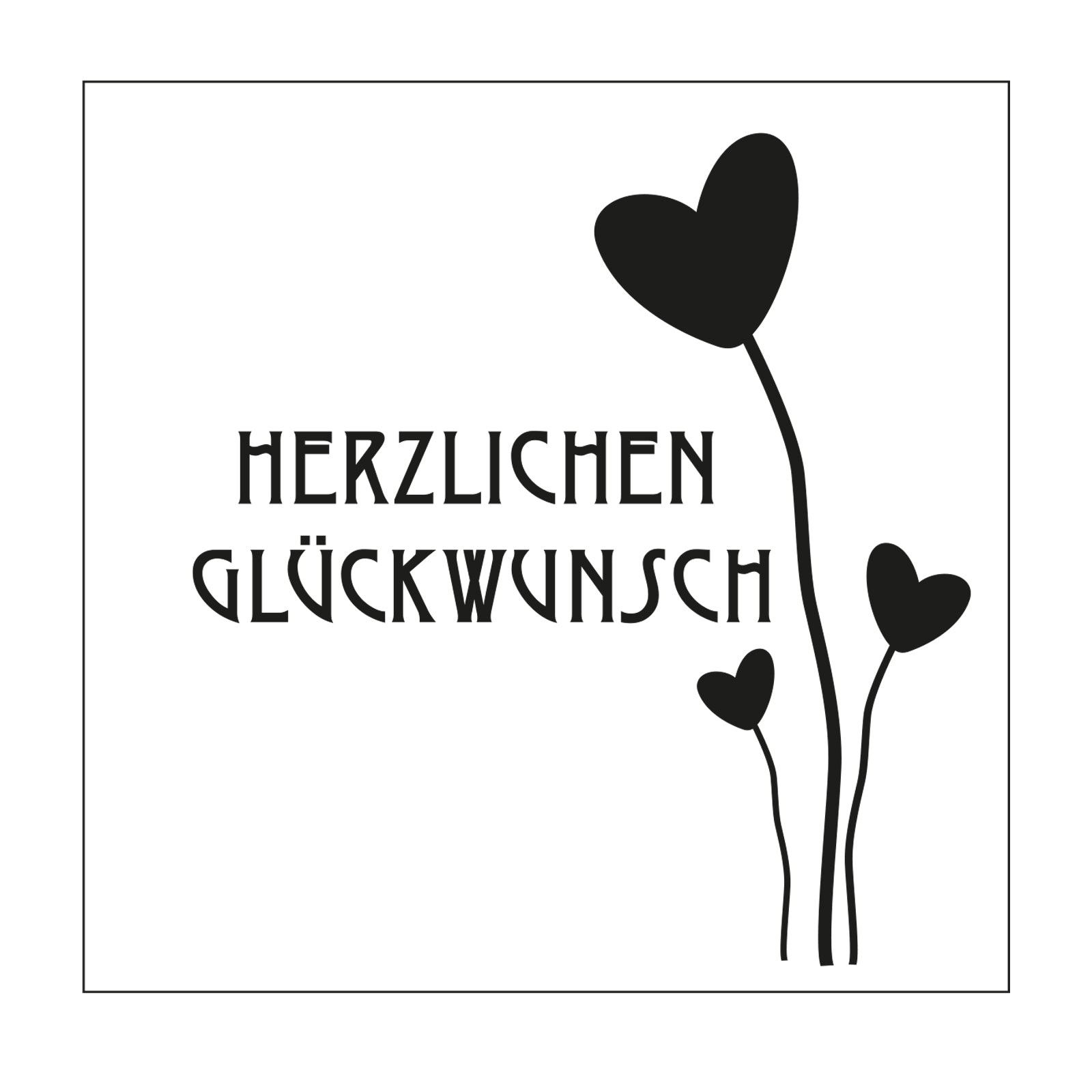 Timbre Mundart • pochoir texte allemand herzlichen glückwunsch