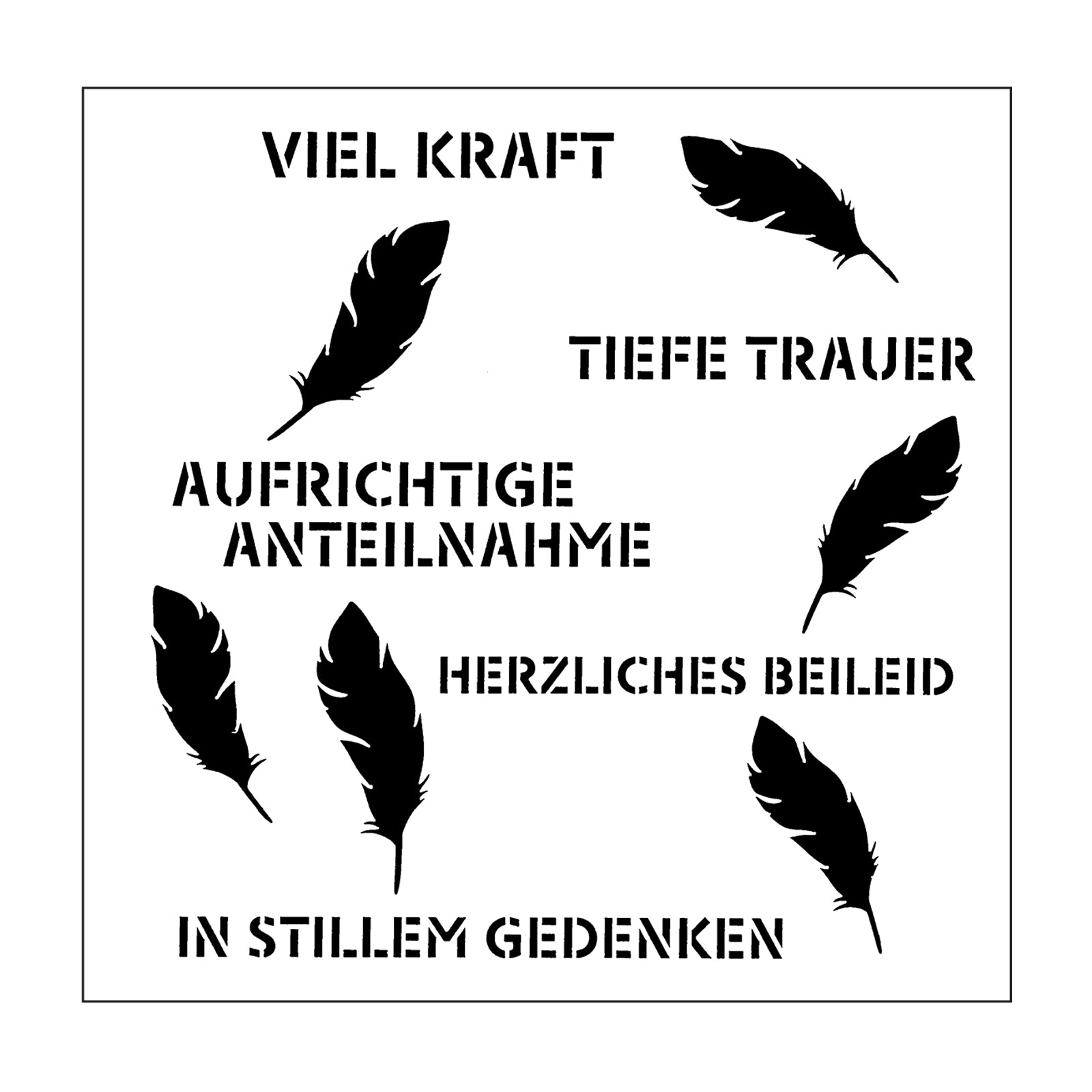 Timbre Mundart • pochoir texte allemand Trauer Val Kraft