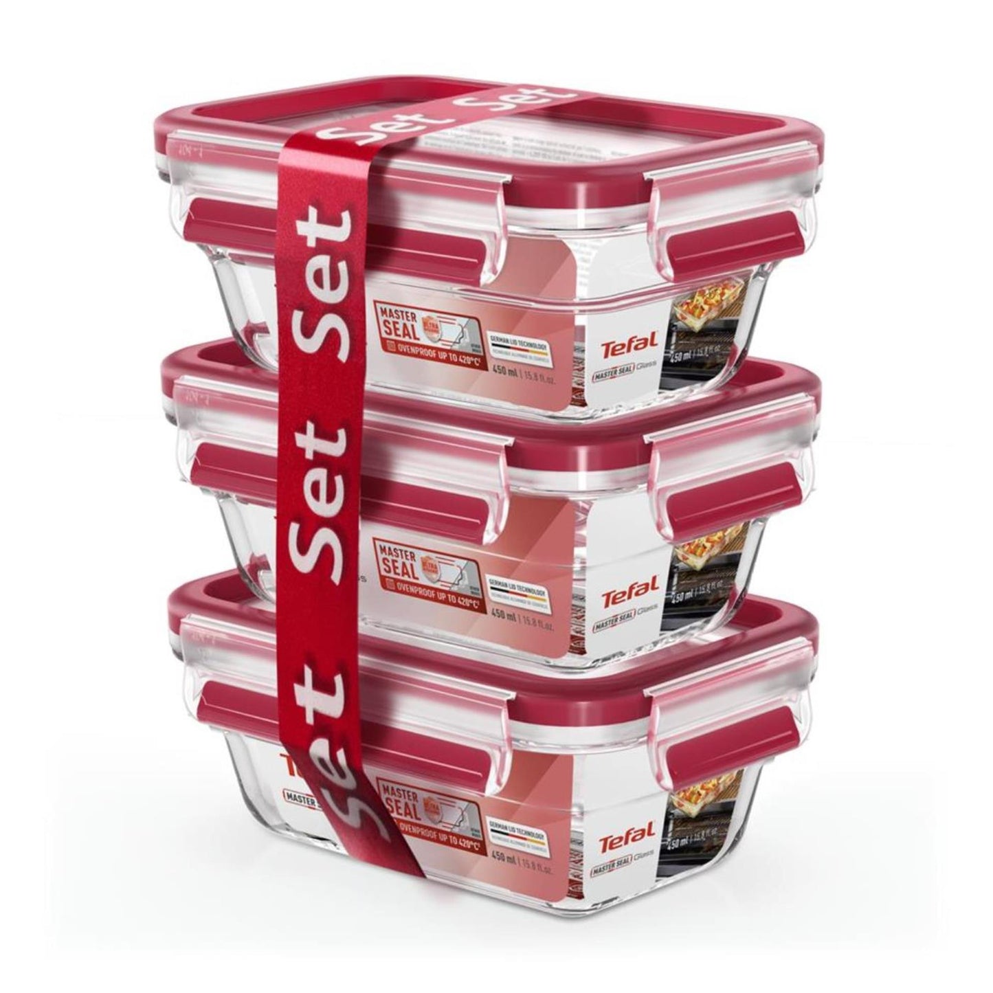 Tefal master seal set de verres a 3 x 450ml