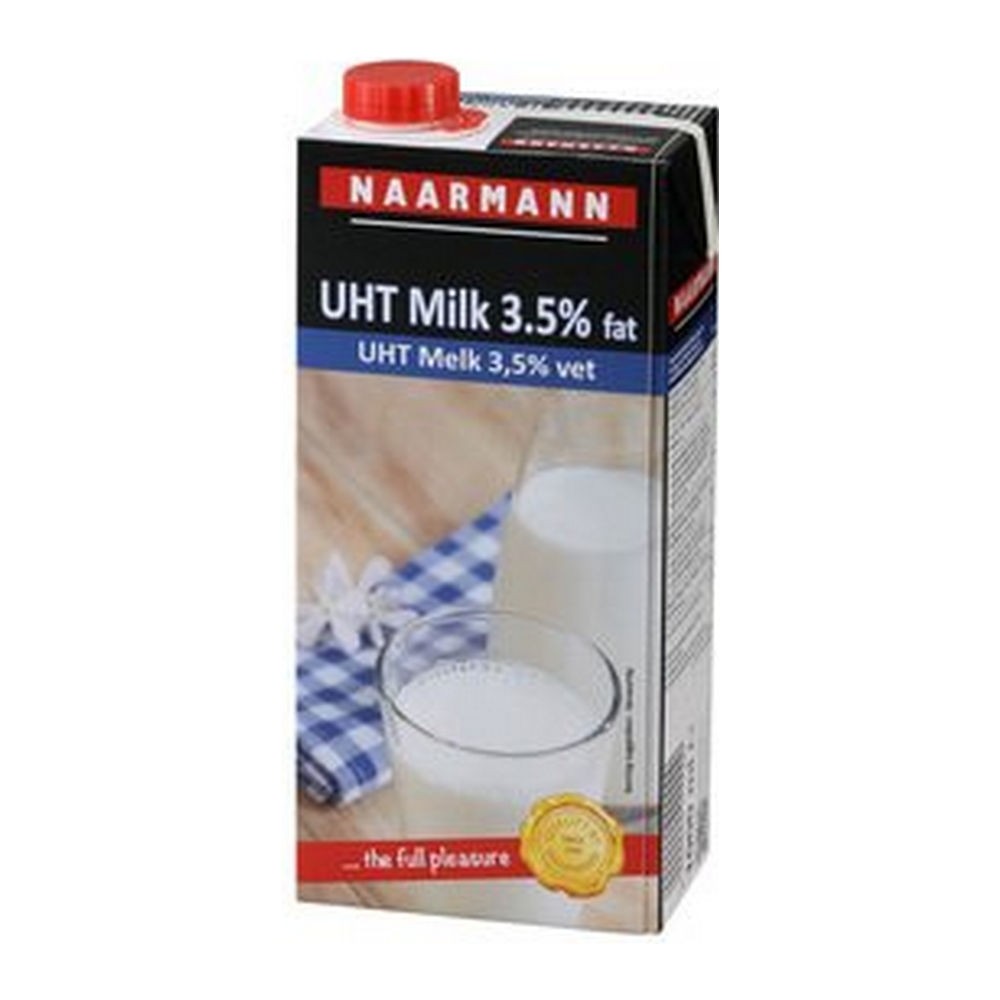 Lait entier Naarmann 3,5% avec bouchon à vis (12x1 litre)
