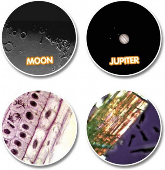 Télescope et microscope Ensemble en aluminium noir