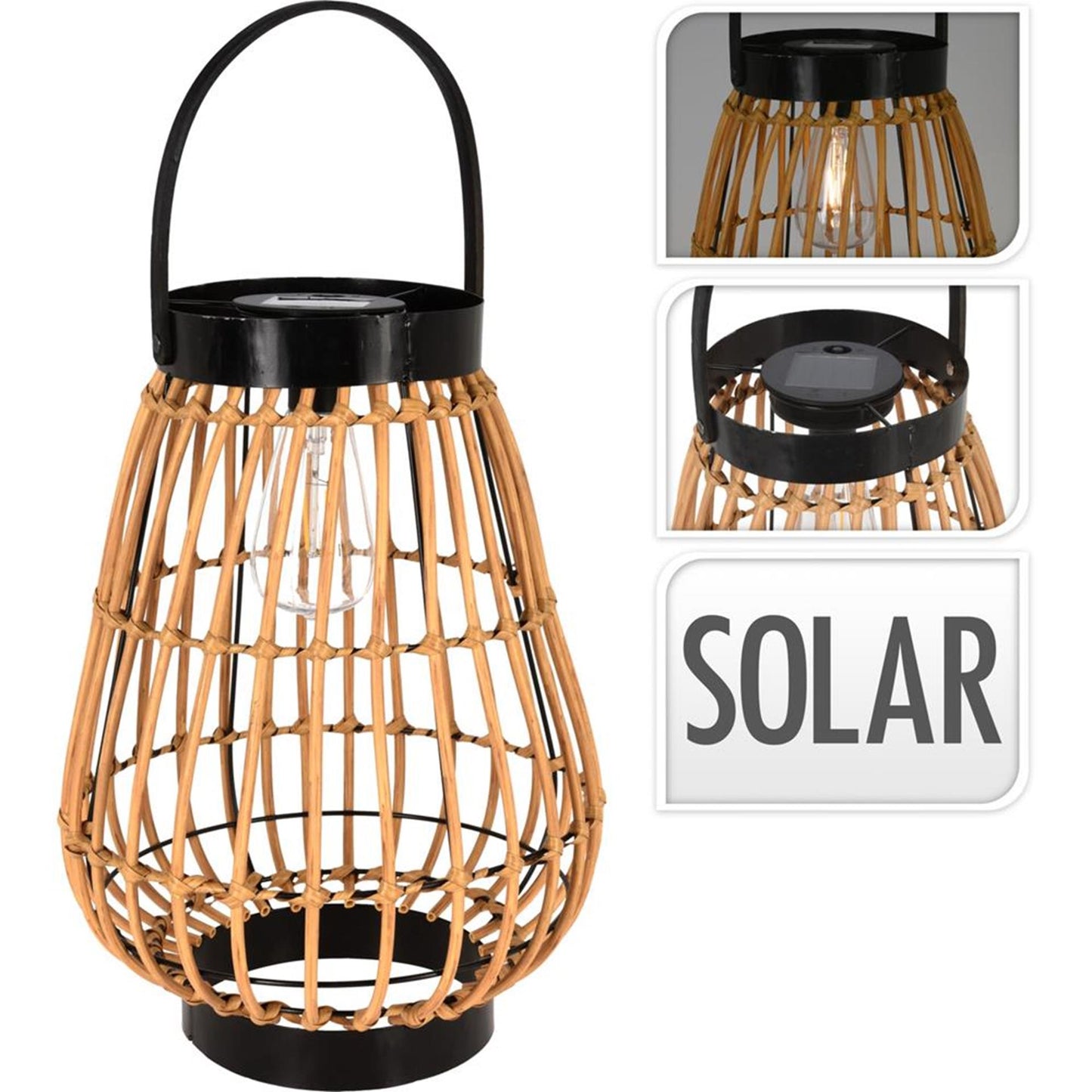 Lanterne de jardin Pro avec solaire 27x38cm