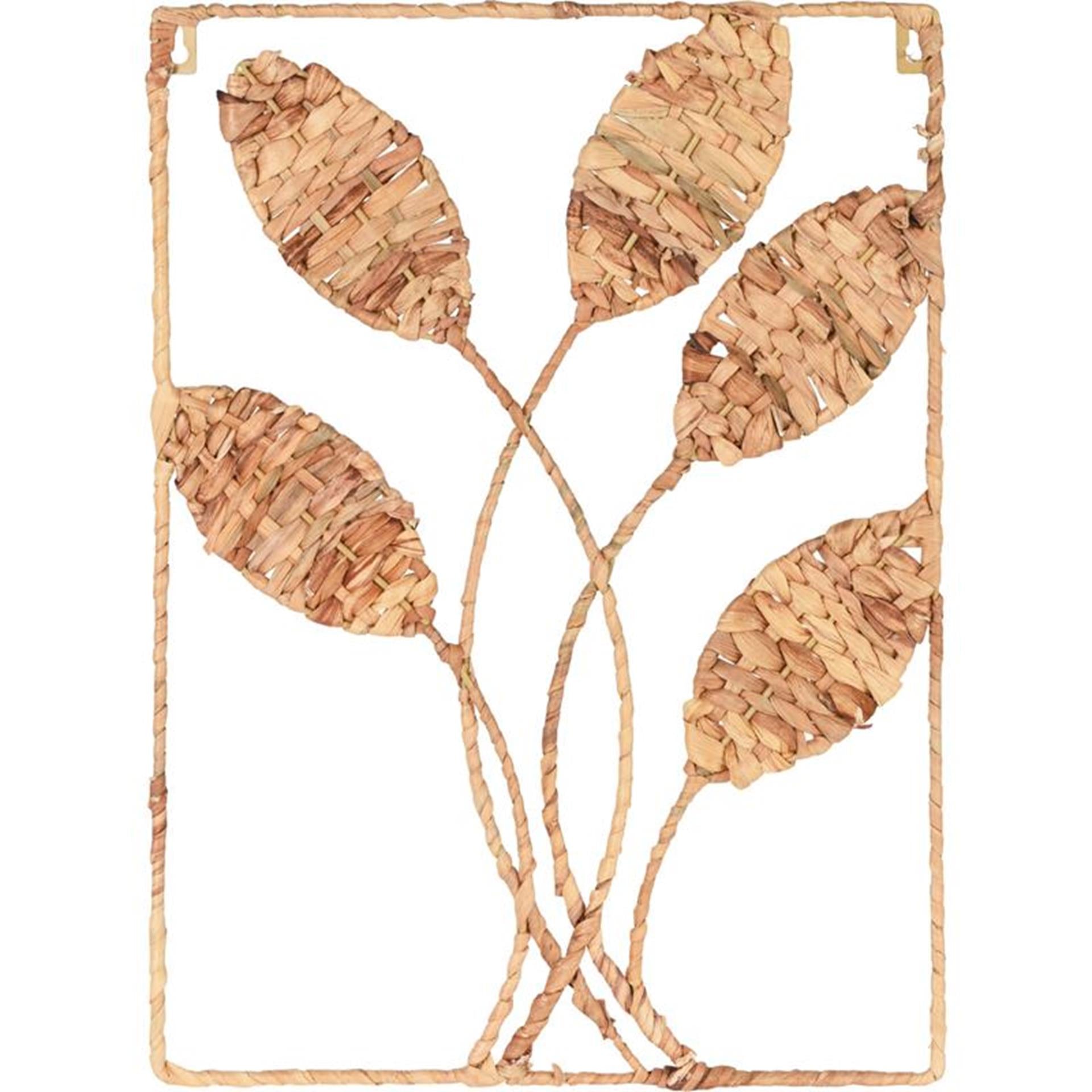 Décoration murale style maison feuilles roseau 50x35cm