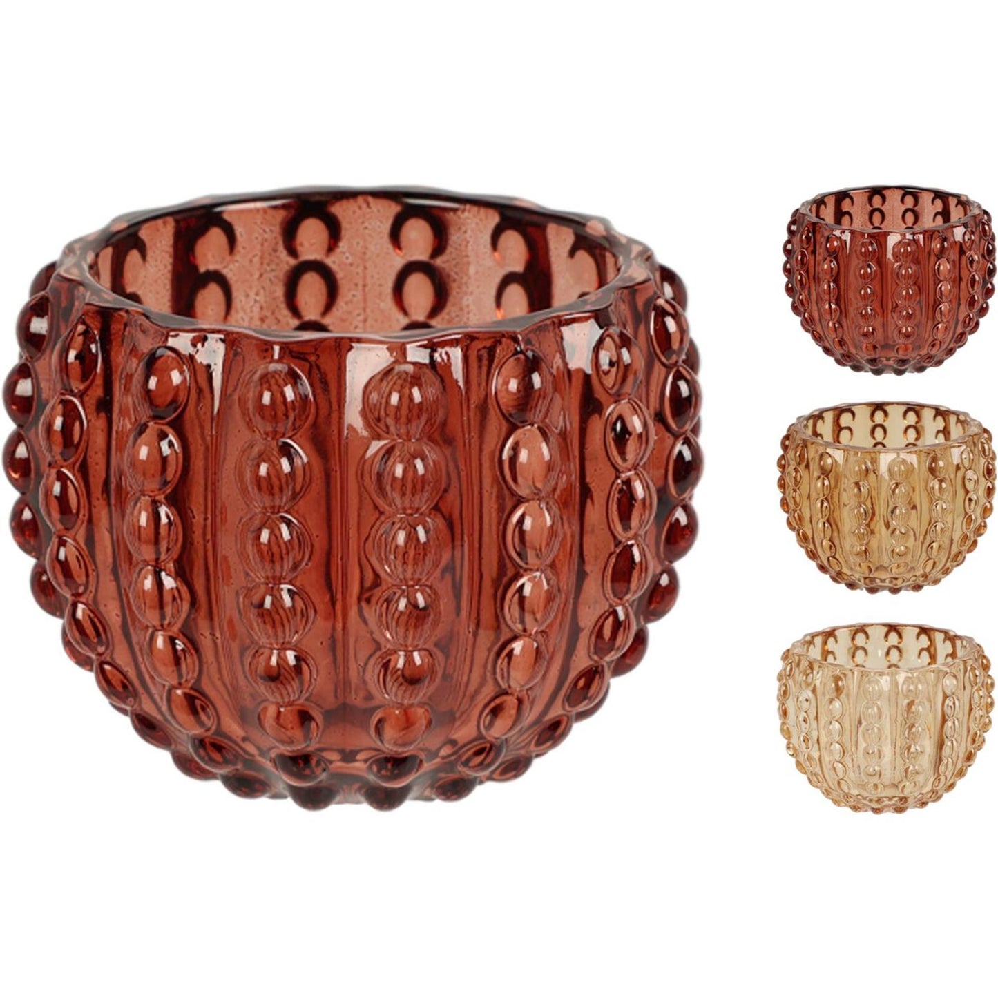Home styling photophore verre ø8xh6cm teinte marron