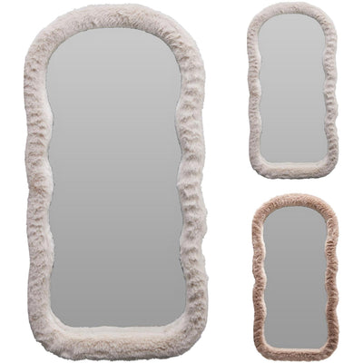 Miroir de décoration grande fourrure 30x60cm 2 assortis