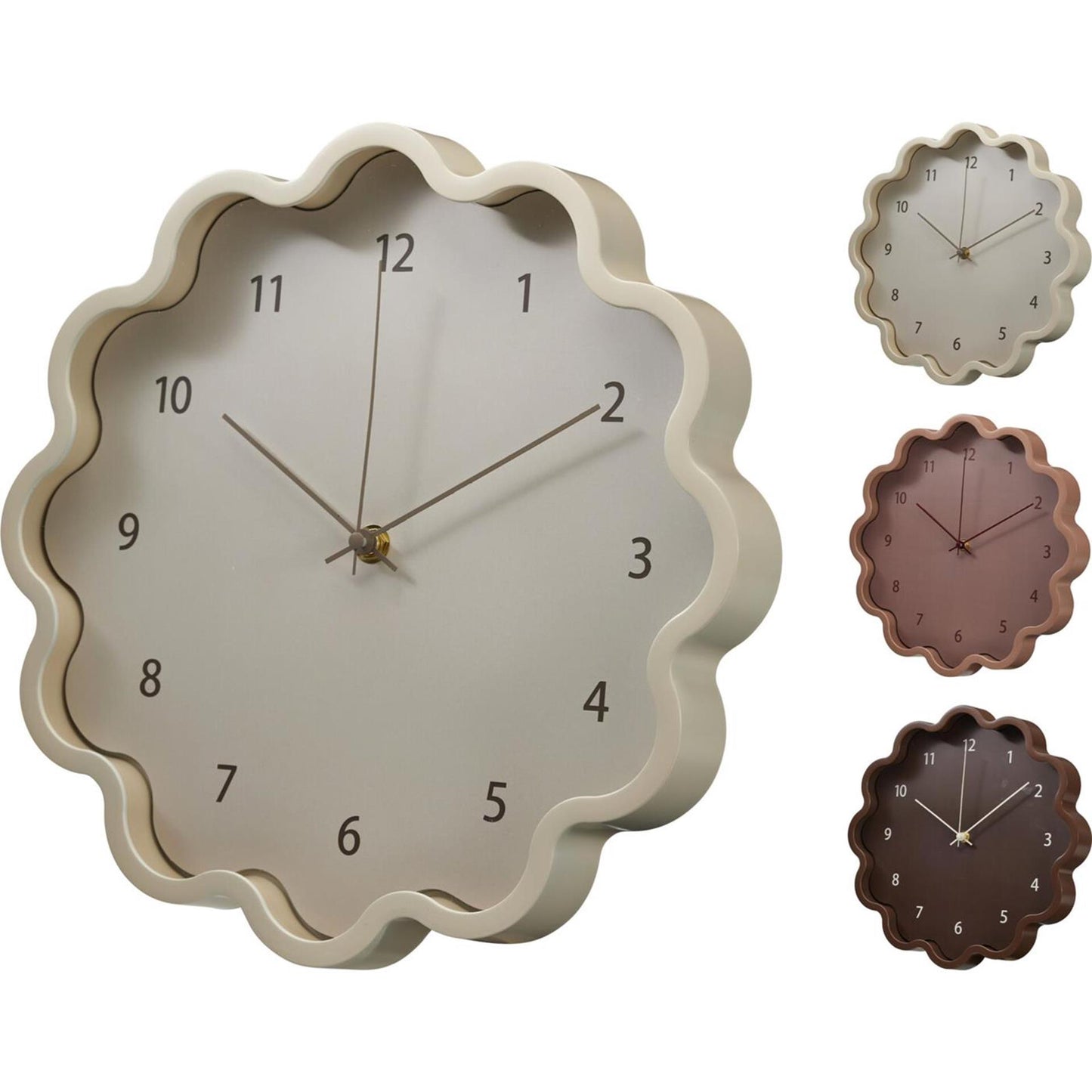 Horloge de style maison en forme de fleur 3ass Ø30cm