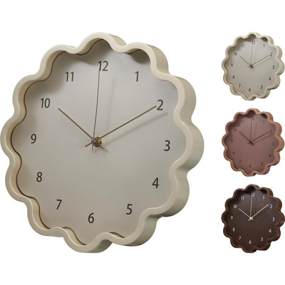Horloge de style maison en forme de fleur 3ass Ø30cm