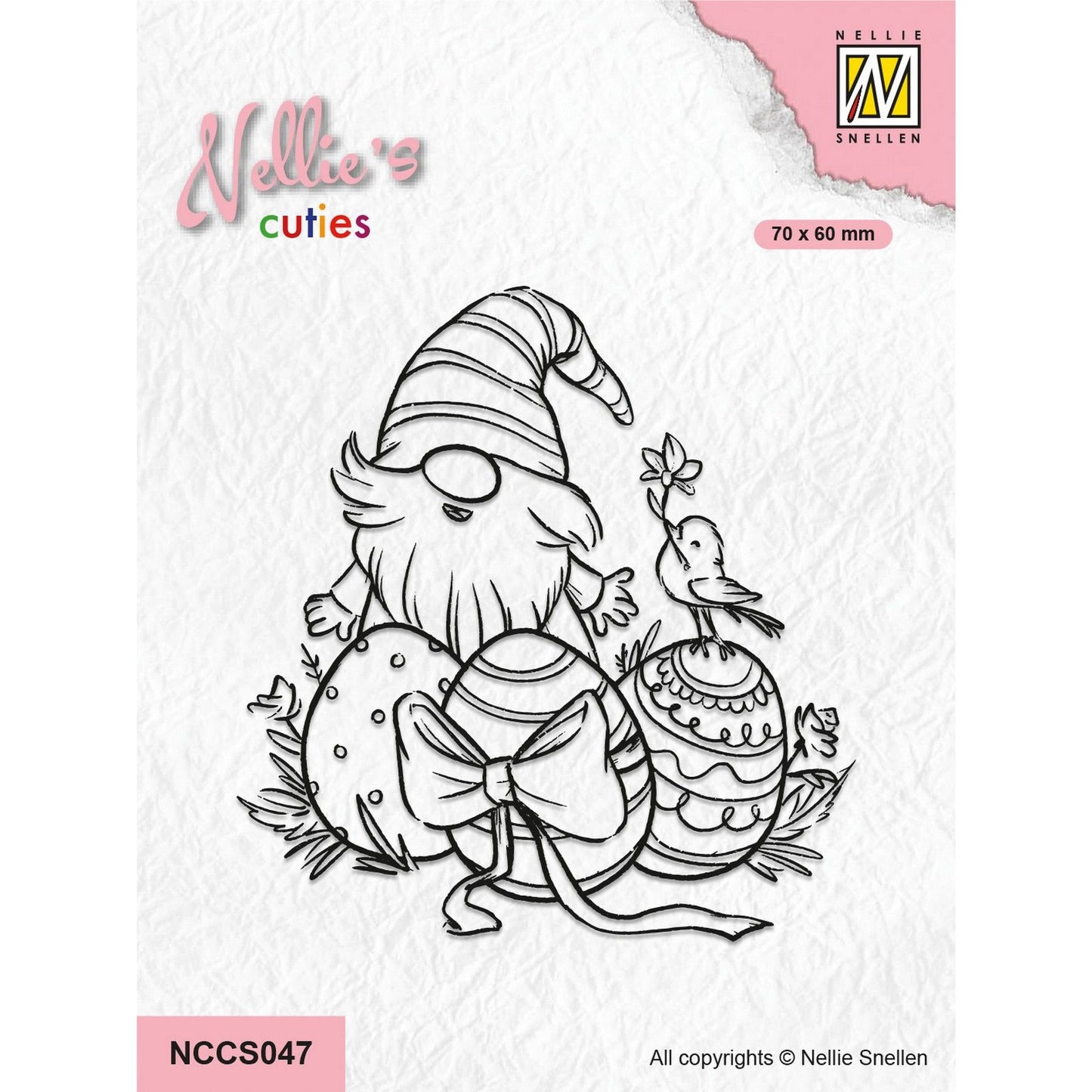 Le choix de Nellie • Nellie's Cuties tampon transparent gnome de Pâques avec petit oiseau