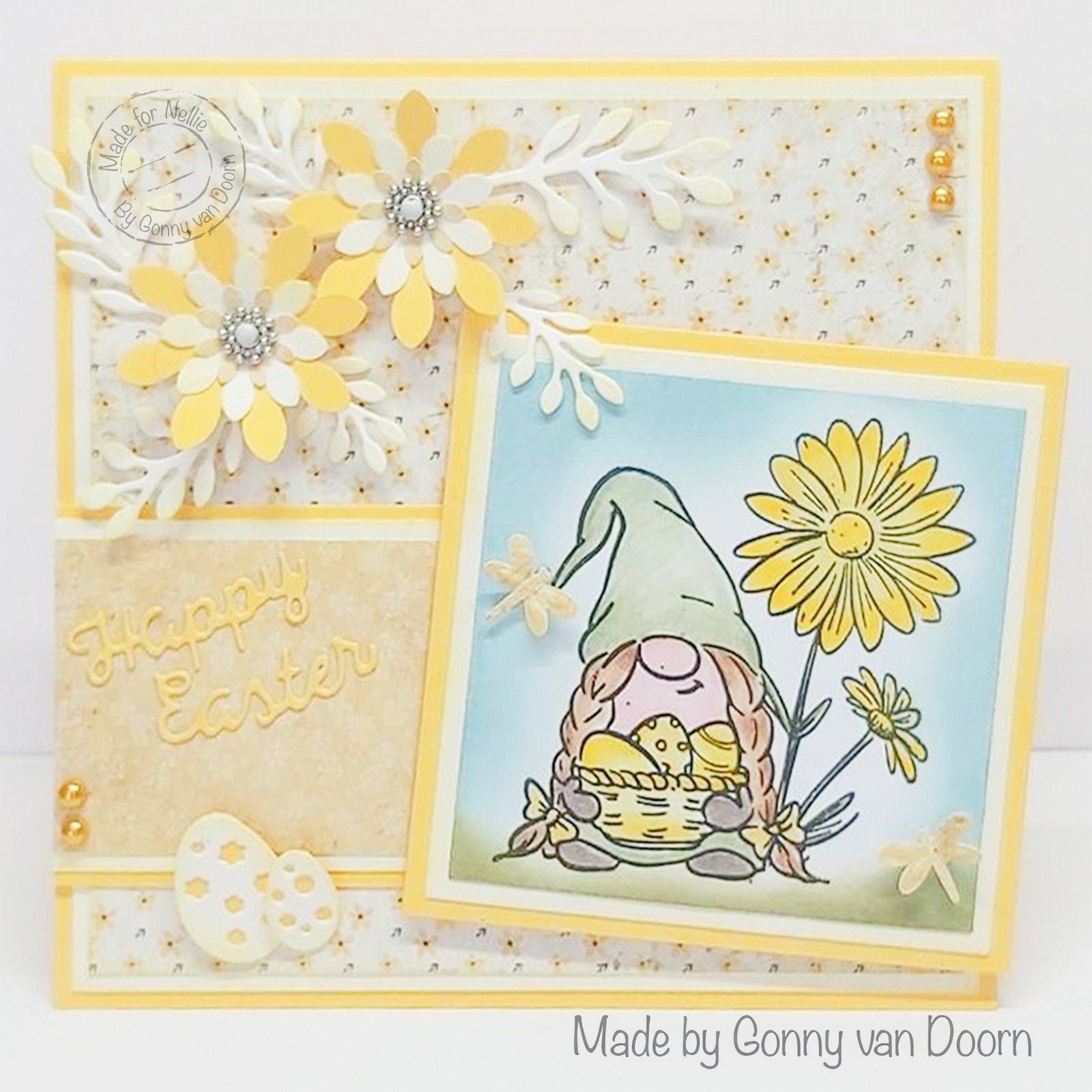 Le choix de Nellie • Nellie's Cuties tampon transparent gnome de Pâques avec fleurs
