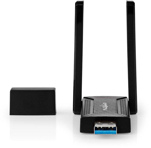 Clé réseau Nedis | Wi-Fi | ac1200 | 2,4 5 GHz (double bande) | USB3.0 | vitesse Wi-Fi totale : 1 200 Mbps | Windows 10 Windows 11 Windows 8 - wsnwa1210bk