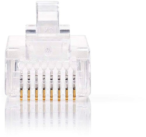 Connecteur Nedis rj45 | mâle | utp cat5 échoué | à droite | doré | 10 pièces | pvc | transparent | boîte - ccgb89301tp