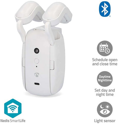 Robot de rideau Nedis smartlife | tige | rideaux | alimenté par batterie alimenté par USB | 4000mah | Bluetooth® | blanc - btmc10wt1pc