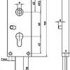 Serrure de garage Nemef 1802 b | pièce60mm | boîtier de serrure acier galvanisé 59x159mm | fond de tige | élastique | connexion m8 | fonction nuit | docteur 1+2+3+4 - 9180200020