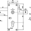 Nemef 1806 2 serrure de garage | pièce60mm | boîtier de serrure acier galvanisé 59x159mm | tiges horizontales | pas élastique | connexion m6 | fonction jour et nuit | docteur 1+2+3+4 - 9180602000