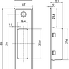 Gâche Nemef 1938 | plastique 22x85mm | Dr 1+2+3+4 | 85 x 22 x 15,1 mm - 9193800000