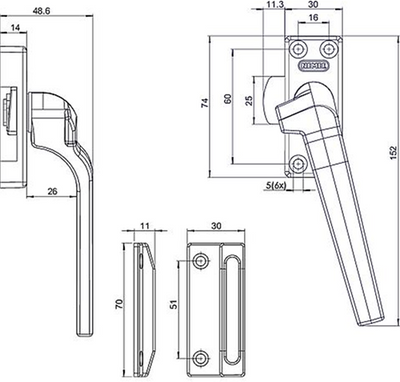 Nemef 38pk ls serrure de fenêtre | came pour position entrouverte | gauche - 9003804462