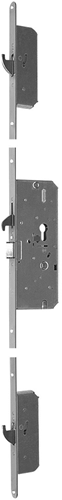 Nemef 4927 85-86 serrure multipoints anti-panique de sécurité | oneshot de panique à manivelle | porte arrière | skg*** | dm65mm | Cylindre pc72mm au-dessus de la manivelle | Dr 2+3. - a000301932