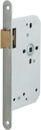 Serrure à barillet Nemef 635 | dm60mm | trou de manivelle 8mm | plaque frontale inox 20x235mm arrondie | loquet en laiton | docteur 2+4 - 9063517652