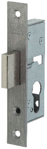 Serrure d'armoire Nemef 9640 | dm40mm | plaque frontale acier inoxydable 24x150mm rectangulaire | pêne dormant en zamac nickelé | docteur 1+2+3+4 - 9964407000