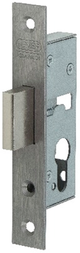 Serrure d'armoire Nemef 9640 | dm40mm | plaque frontale acier inoxydable 24x150mm rectangulaire | pêne dormant en zamac nickelé | docteur 1+2+3+4 - 9964407000