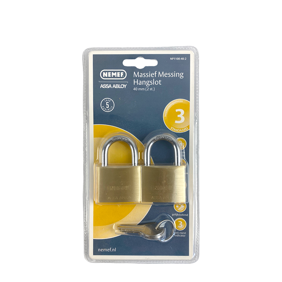 Cadenas Nemef en laiton massif 40mm 2 pièces