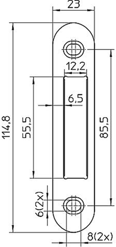 Gâche Nemef p 4915 | acier galvanisé 23x114,8mm arrondi | emballage en vrac | emballé par 10 pièces | docteur 1+2+3+4 - 9491590145