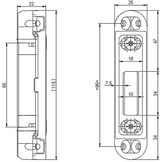 Nemef vs 5105 gâche supplémentaire | plastique avec plaque de réglage arrondie en acier 25x115mm | réglable | avec pièce de remplissage | docteur 1+2+3+4 - 9510501000 - afbeelding 2